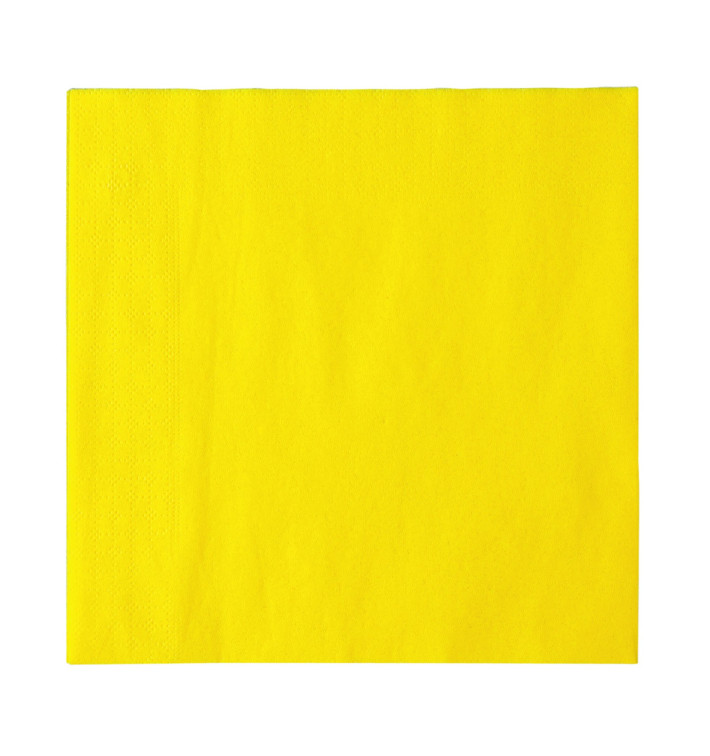 Guardanapos Papel 2 Folhas Amarelo 33x33cm (50 Uds) Guardanapos Papel 2 Folhas Amarelo 33x33cm (50 Uds)