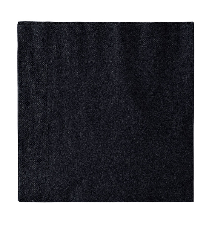 Guardanapos Papel 2 Folhas Preto 33x33cm (1200 Uds)