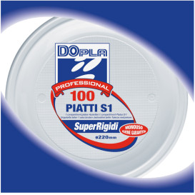 Prato Plastico PS 1 Compar. Branco 220mm (1400 Unidades)