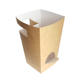 Caixa Cartão para Churros com Chocolate Kraft 78x78x179mm (500 Uds)