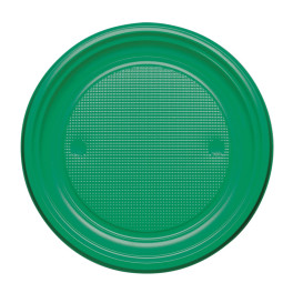 Prato Plastico PS Raso Verde Ø220mm (780 Unidades)