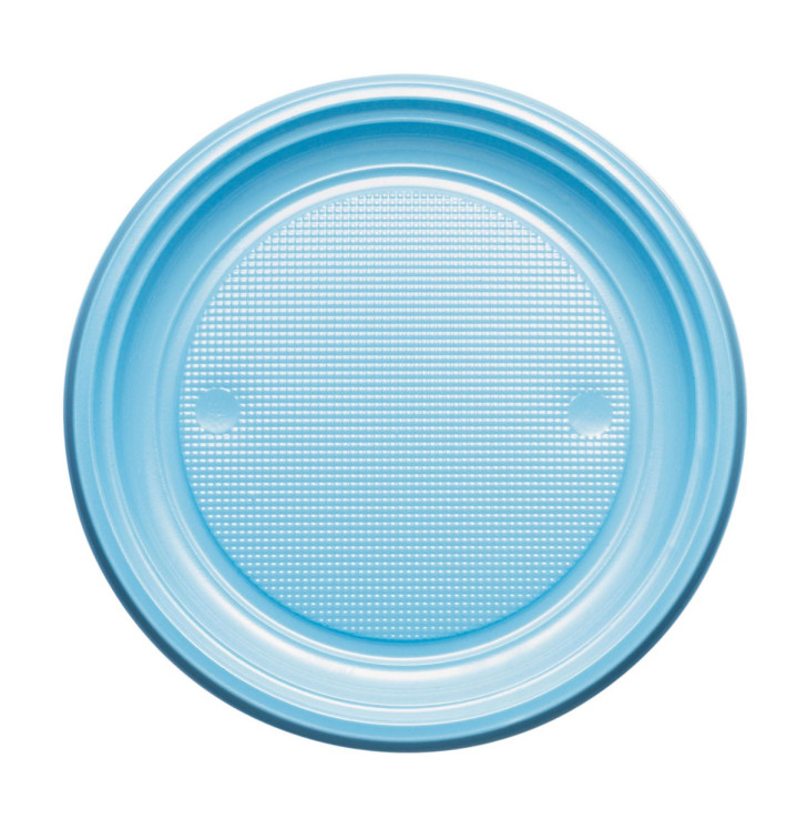 Prato Plastico PS Raso Azul Claro Ø220mm (780 Unidades) Prato Plastico PS Raso Azul Claro Ø220mm (780 Unidades)