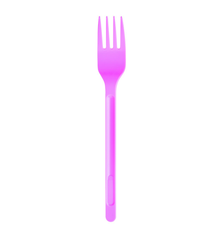 Garfo de Plastico PS Grande Rosa 175mm (20 Uds) Garfo de Plastico PS Grande Rosa 175mm (20 Uds)