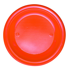 Prato Plastico PS Fundo Laranja Ø220mm (30 Unidades)