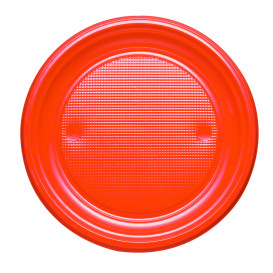 Prato Plastico PS Raso Laranja Ø170mm (50 Unidades)