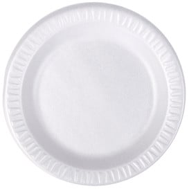 Prato Isopor FOAM "Quiet Classic" Laminado Branco Ø180mm (1000 Uds)