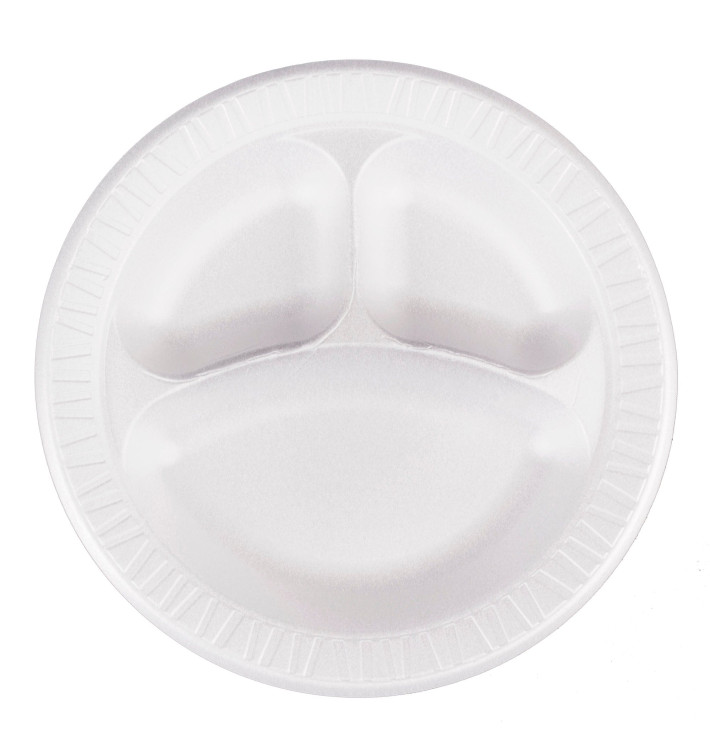 Prato Isopor FOAM "Quiet Classic" 3 C. Laminado Branco Ø260mm (125 Uds) Prato Isopor FOAM "Quiet Classic" 3 C. Laminado Branco Ø260mm (125 Uds)