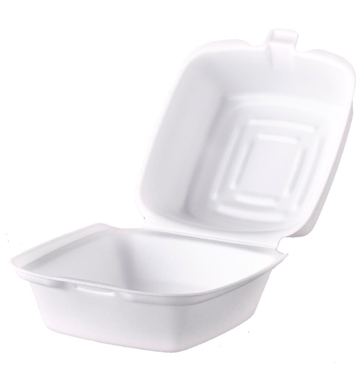 Embalagem Foam Hamburguer Branco 130x130x80mm (500 Uds) Embalagem Foam Hamburguer Branco 130x130x80mm (500 Uds)
