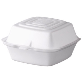 Embalagem Foam Hamburguer Branco 130x130x80mm (500 Uds)