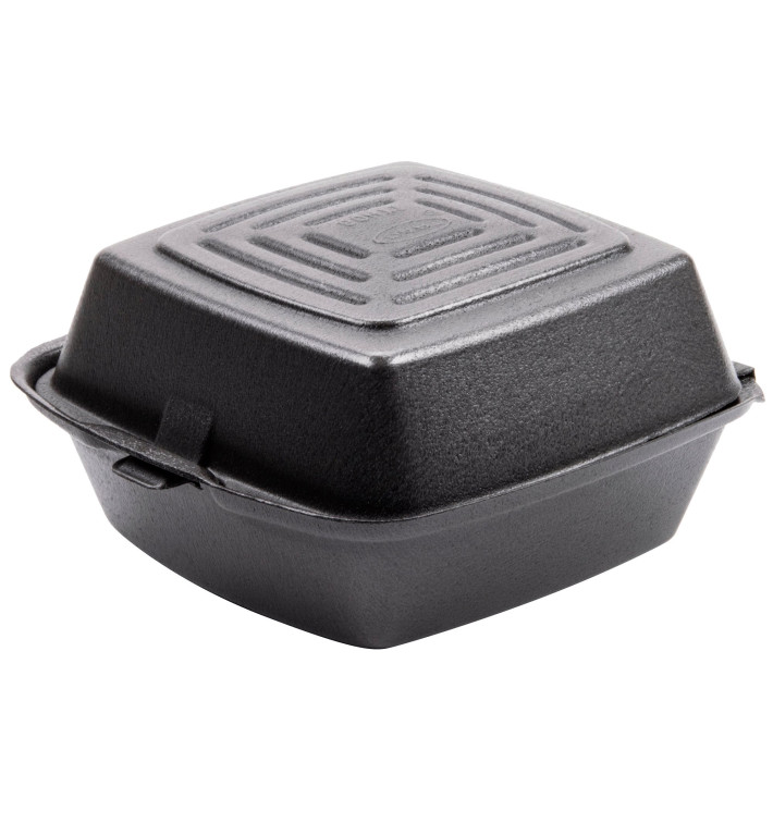 Embalagem Foam Hamburguer Preto 150x150x80mm (125 Uds) Embalagem Foam Hamburguer Preto 150x150x80mm (125 Uds)