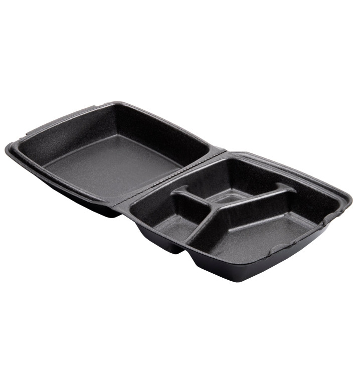 Embalagem Foam LunchBox 3C. Preto 210x200mm (100 Uds) Embalagem Foam LunchBox 3C. Preto 210x200mm (100 Uds)