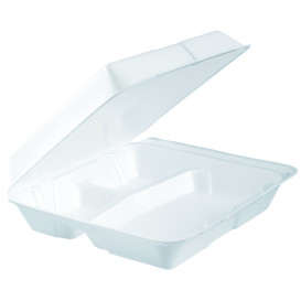 Embalagem Foam MenuBox 3 C. Divisível Branco 240x235mm (100 Uds)