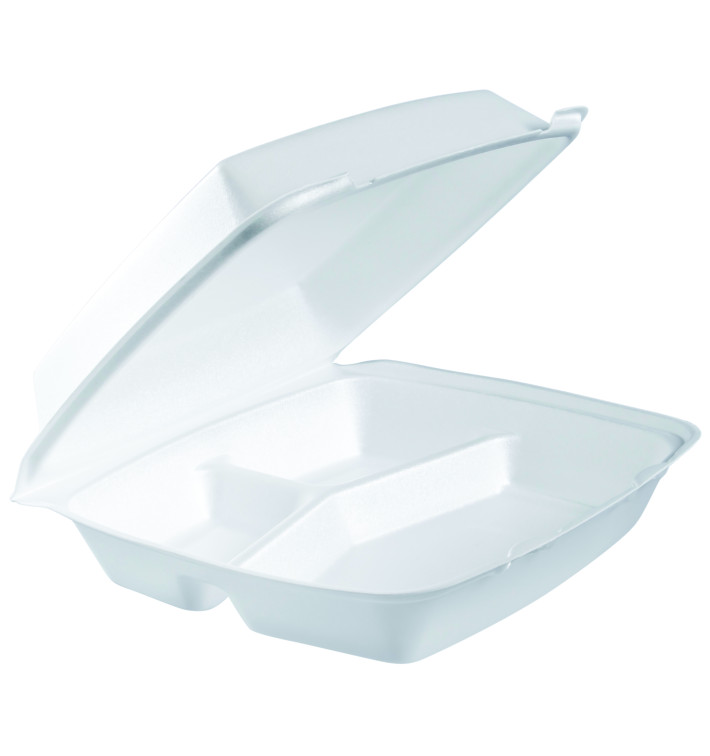 Embalagem Foam MenuBox 3 C. Branco 240x235mm (100 Uds) Embalagem Foam MenuBox 3 C. Branco 240x235mm (100 Uds)