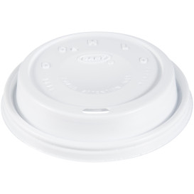 Tampa de Plastico PS "Cappuccino" Branco Ø9,4cm (1000 Uds)