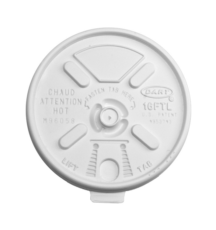 Tampa "Lift n' Lock" PS Branco Ø9,4cm (1000 Uds) Tampa "Lift n' Lock" PS Branco Ø9,4cm (1000 Uds)