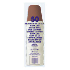 Copo de Plastico PS Bicolor Marrom 80ml Ø5,7cm (2400 Unidades)
