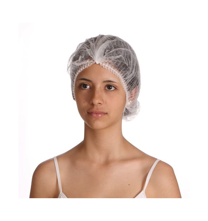 Touca de Polipropileno Acordeão Branco 1 elástico Ø53cm (100 Uds) Touca de Polipropileno Acordeão Branco 1 elástico Ø53cm (100 Uds)