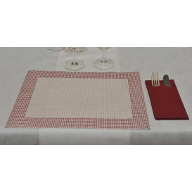 Toalhete Papel Mesa 30x40cm "Houndstooth" Bordeaux 50g (500 Uds)