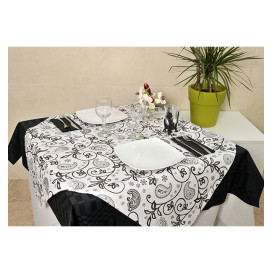 Toalha Papel Cortado Mesa 1x1m "Cachemir Preto" 37g (400 Uds)