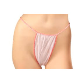 Tanga em TNT de PP Senhora Mini Branco (1000 Uds)