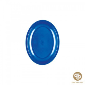 Bandeja de Plastico Oval Azul Mediterraneo Round PP 255mm (50 Uds)