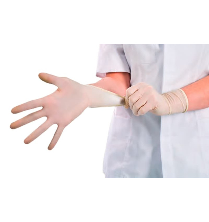 Luvas de Látex sem Talco Branco Medida S (100 Uds) Luvas de Látex sem Talco Branco Medida S (100 Uds)