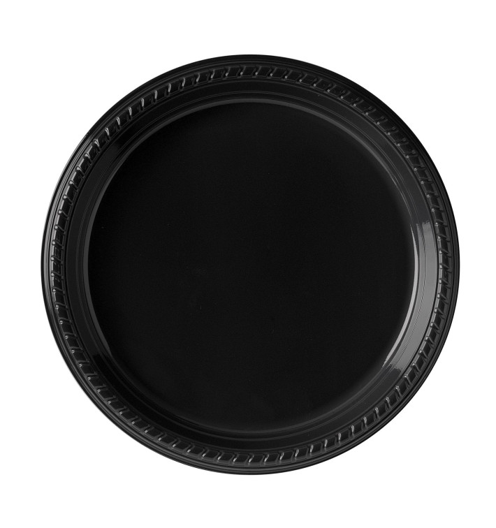 Prato Plastico Party Raso PS Preto Ø260 mm (25 Unidades) Prato Plastico Party Raso PS Preto Ø260 mm (25 Unidades)