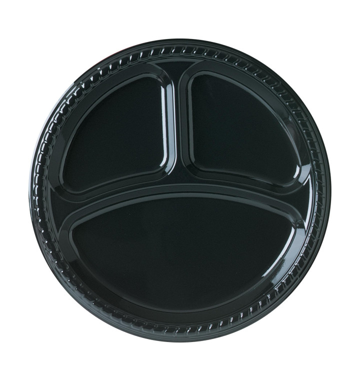 Prato Plastico Party Raso PS Preto 3C Ø260 mm (25 Unidades) Prato Plastico Party Raso PS Preto 3C Ø260 mm (25 Unidades)