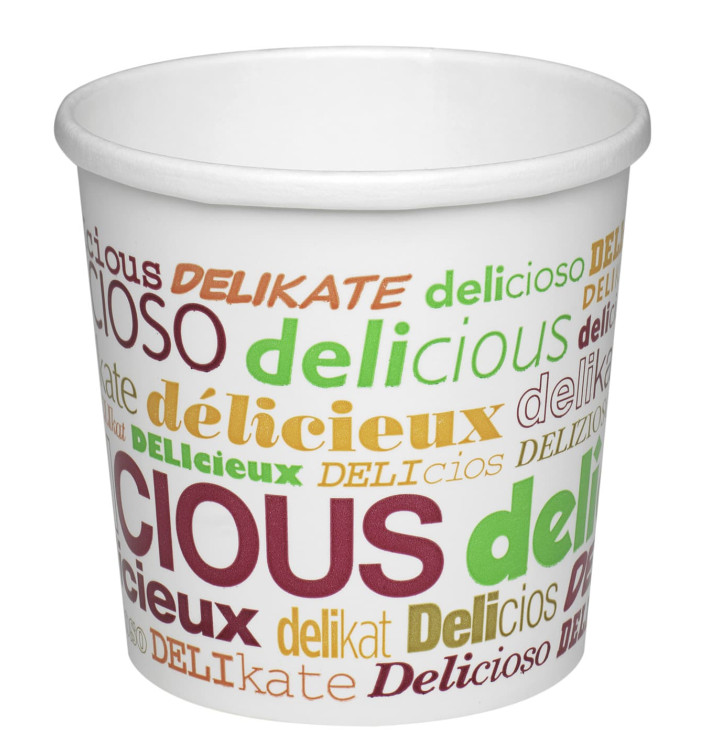Taça de Cartão "Delicious" 26Oz/770ml Ø11,7cm (500 Uds) Taça de Cartão "Delicious" 26Oz/770ml Ø11,7cm (500 Uds)