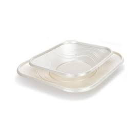 Prato Plastico PP "X-Table" Quadrado Raso Pérola 230mm (120 Unidades)