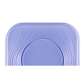 Prato Plastico PP "X-Table" Quadrado Raso Violeta 180mm (8 Unidades)