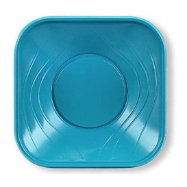 Prato Plastico PP "X-Table" Quadrado Turquesa 180mm (8 Unidades)