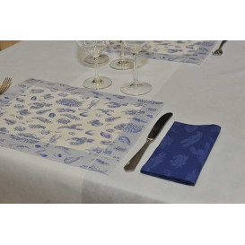 Toalhete Papel Mesa 30x40cm "Marisco" Azul 50g (2500 Uds)