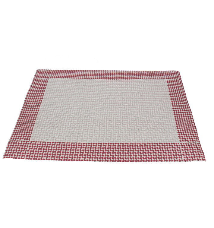 Toalhete Papel Mesa 30x40cm "Houndstooth" Bordeaux 50g (500 Uds)