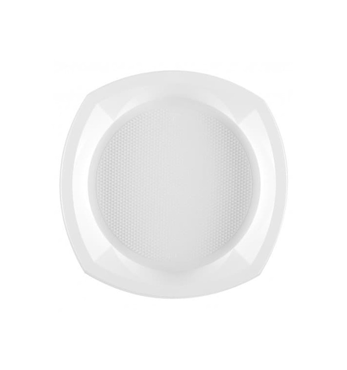 Prato Plastico PS Raso Branco 230x230mm 1C (100 Unidades) Prato Plastico PS Raso Branco 230x230mm 1C (100 Unidades)