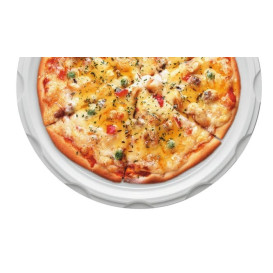 Prato Plástico PS Pizza PS Branco 320mm (500 Unidades)