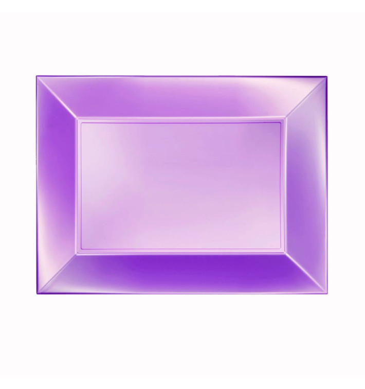 Bandeja de Plastico Violeta Nice Pearl PP 280x190mm (240 Uds) Bandeja de Plastico Violeta Nice Pearl PP 280x190mm (240 Uds)