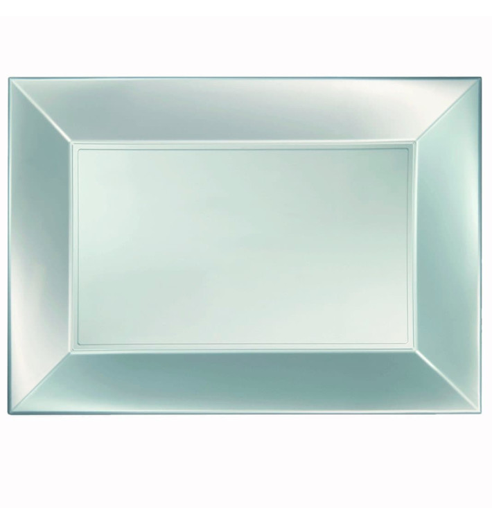 Bandeja de Plastico Prata Nice Pearl PP 345x230mm (6 Uds) Bandeja de Plastico Prata Nice Pearl PP 345x230mm (6 Uds)
