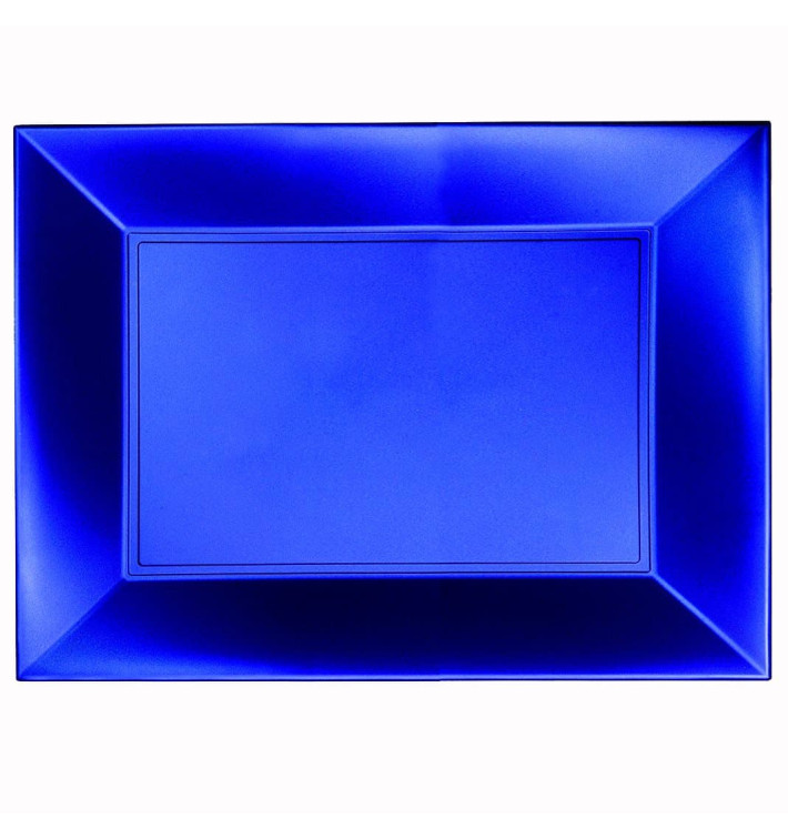 Bandeja de Plastico Azul Nice Pearl PP 345x230mm (60 Uds) Bandeja de Plastico Azul Nice Pearl PP 345x230mm (60 Uds)