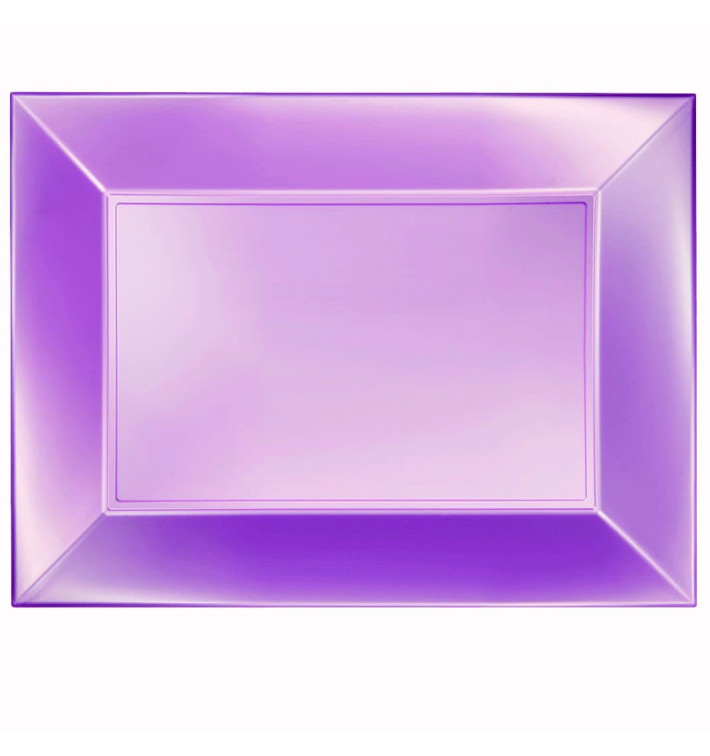 Bandeja de Plastico Violeta Nice Pearl PP 280x190mm (6 Uds) Bandeja de Plastico Violeta Nice Pearl PP 280x190mm (6 Uds)