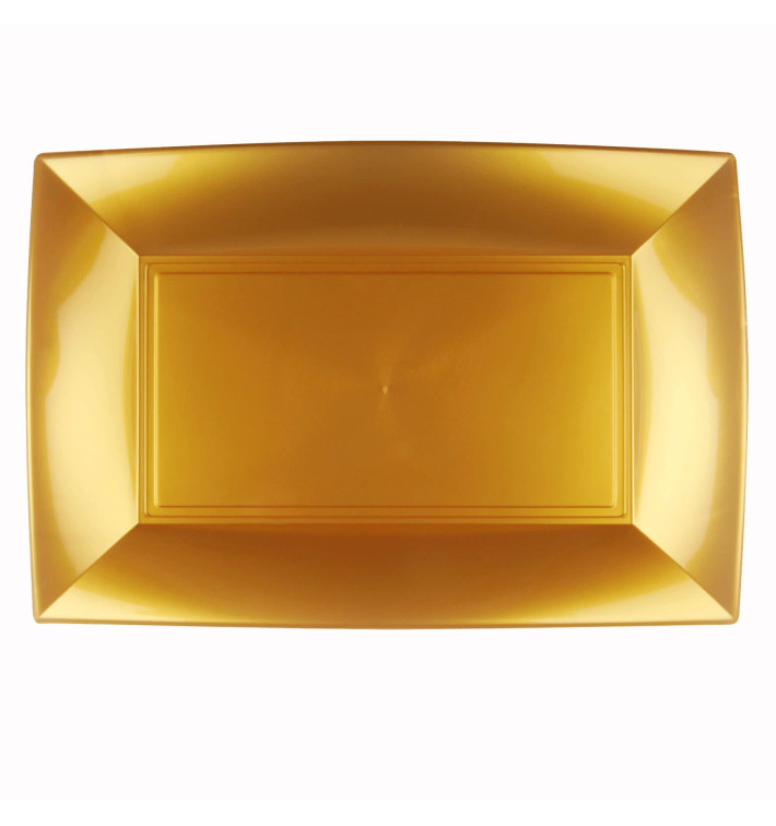 Bandeja de Plastico Ouro Nice PP 345x230mm (6 Uds) Bandeja de Plastico Ouro Nice PP 345x230mm (6 Uds)