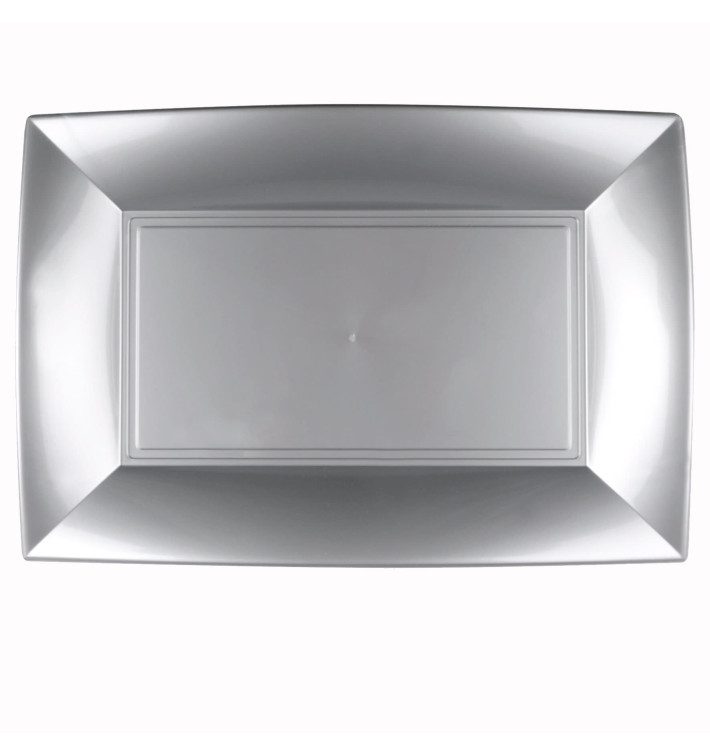 Bandeja de Plastico Cinza Nice PP 345x230mm (60 Uds) Bandeja de Plastico Cinza Nice PP 345x230mm (60 Uds)