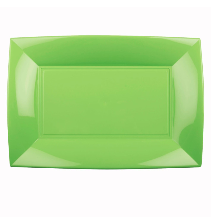 Bandeja de Plastico Verde Limão Nice PP 345x230mm (6 Uds)