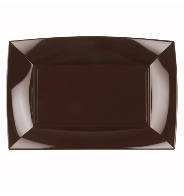 Bandeja de Plastico Marrom Nice PP 345x230mm (60 Uds) Bandeja de Plastico Marrom Nice PP 345x230mm (60 Uds)