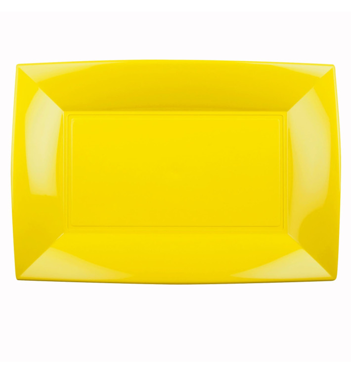 Bandeja de Plastico Amarelo Nice PP 345x230mm (6 Uds) Bandeja de Plastico Amarelo Nice PP 345x230mm (6 Uds)