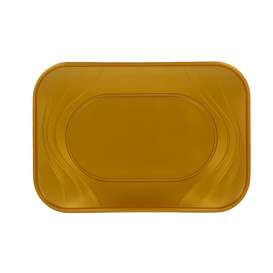 Bandeja Plastico PP "X-Table" Ouro 330x230mm (2 Unidades)