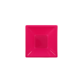 Tigela de Plastico PS Quadrada Fúcsia 12x12cm (12 Uds)