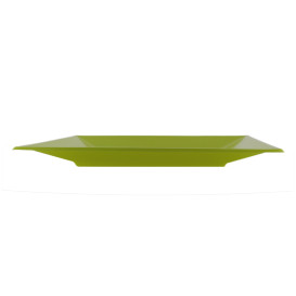 Prato Raso Quadrado Plástico Pistache 230 mm (3 Uds)