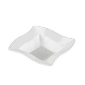 Tigela Plastico Quadrada "Ondas" Branco 18x18cm (25 Uds)