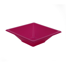 Tigela de Plastico PS Quadrada Fúcsia 12x12cm (12 Uds)
